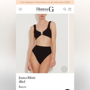 Hunza G London High Rise Bikini in Blue, Never Worn